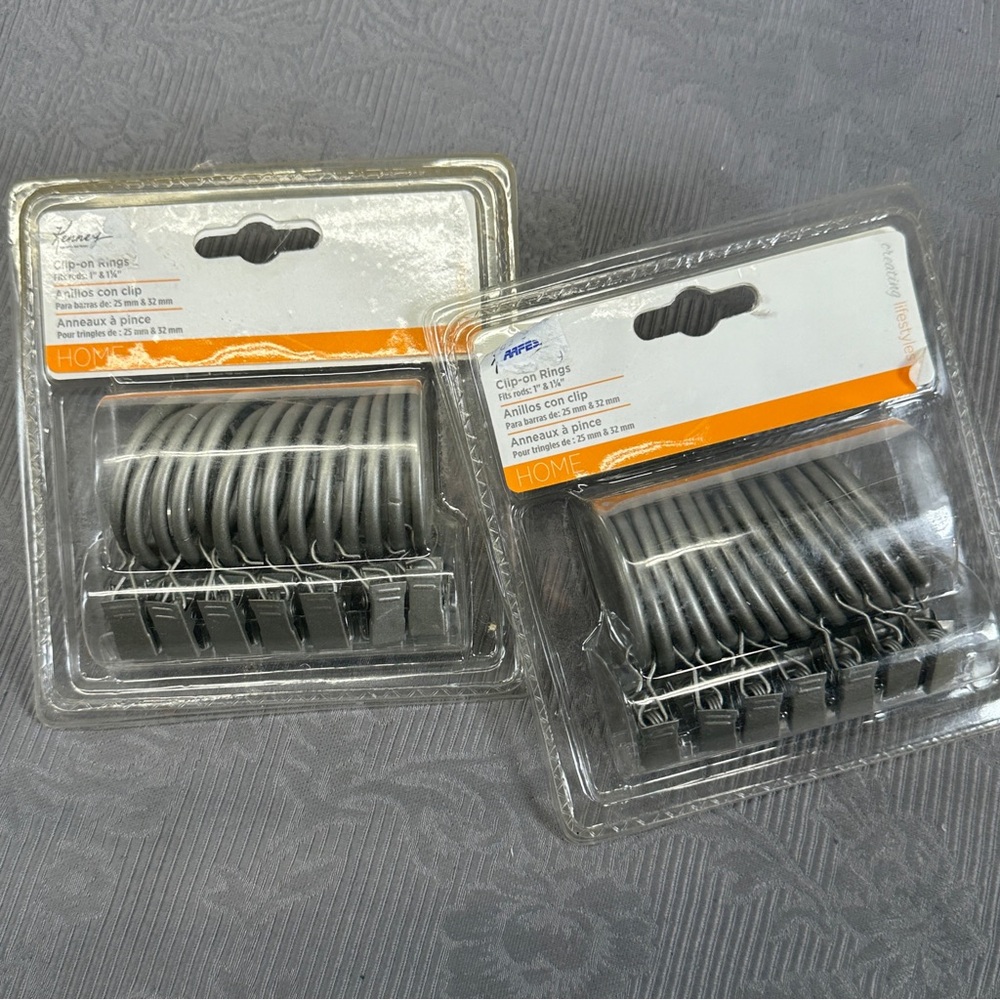 Kenney Curtain Rings Clip On Style 2x 14 pack Fits 1" - 1 1/4" Rod